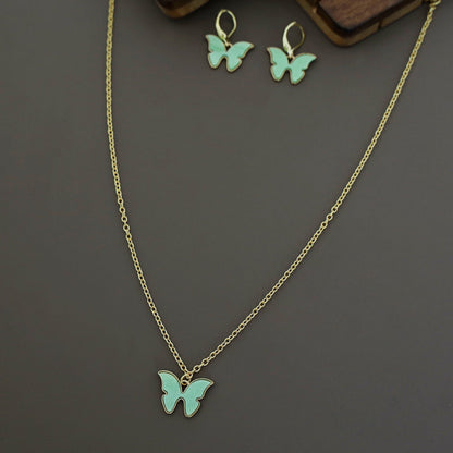 Butterfly Neckpiece With Hoop Earring