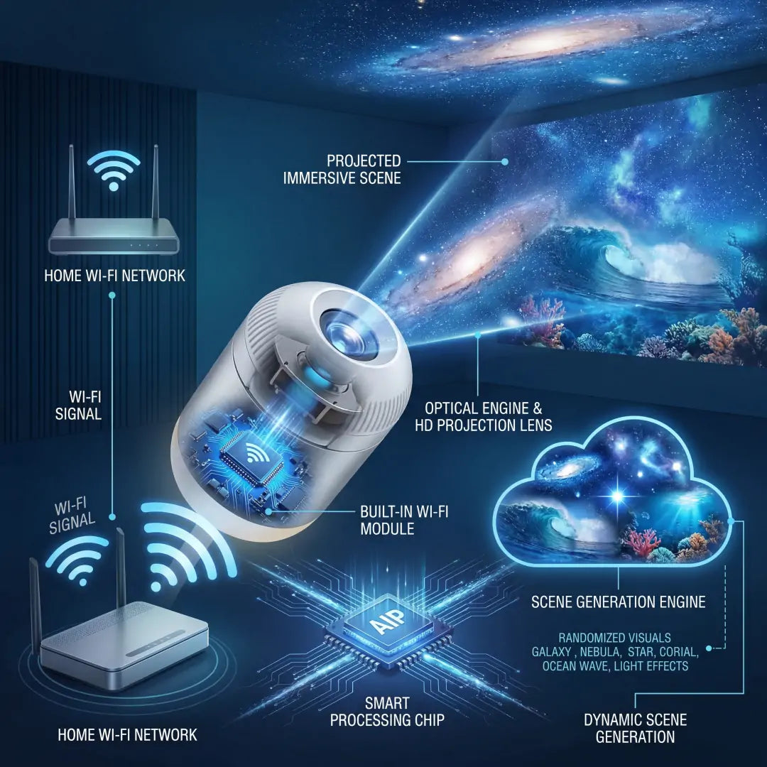 🌌BVJ® 5D Night Light Projector —⭐ Smart Dynamic Lighting for Bedrooms & Kids’ Rooms💖